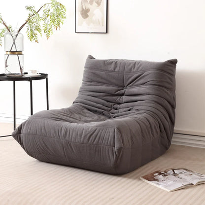 Lazy Sofa, Caterpillar Sofa | Classic Grey Sponge-Filled, Living Room Ready, No Electricity Needed