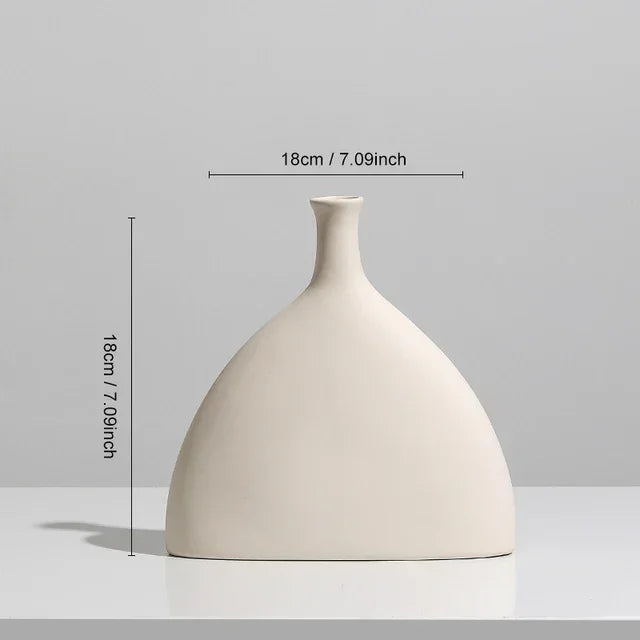 Nordic Style Flower Vase Morandi Geometric Vase Ceramic Art Crafts Bedroom Living Room Desktop Decoration Vase Decoration Home