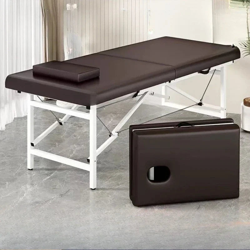 Portable Folding Massage Table Lightweight Adjustable Height Spa Salon Home Therapy Bed Face Cradle Carry Case Furniture