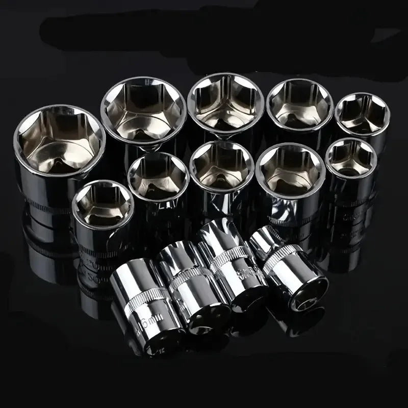 12-piece Xiaofei 1/4 Auto Repair Tool Set, Complete Set of Hardware Toolbox Tools,Socket Wrench Combination