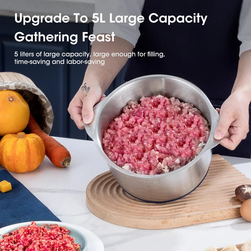 High-quality 5L Stainless Steel Electric Meat Grinder Food Grinder Multi-purpose Vegetable Cutter Baby Food Maker Chopper Mincer