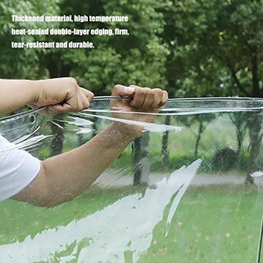 Canopies Tarps Clear PVC Waterproof Cloth Tear Resistance Waterproof 0.35mm Vinyl Transparent Awning Canopy Patio EnclosureAnti