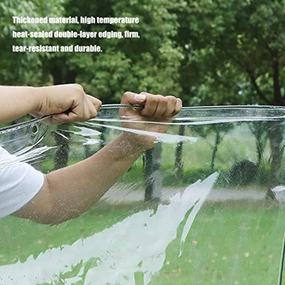 Canopies Tarps Clear PVC Waterproof Cloth Tear Resistance Waterproof 0.35mm Vinyl Transparent Awning Canopy Patio EnclosureAnti