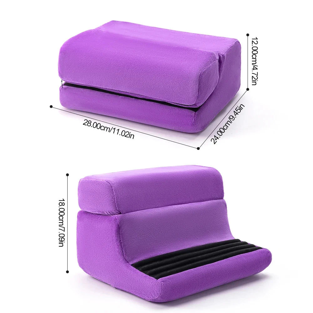 Multi-functional Tablet Pillow Stand，4 Angles For Comfortable Reading and Watching Of Mobile Phone Tablet Reading Stand，Foldable