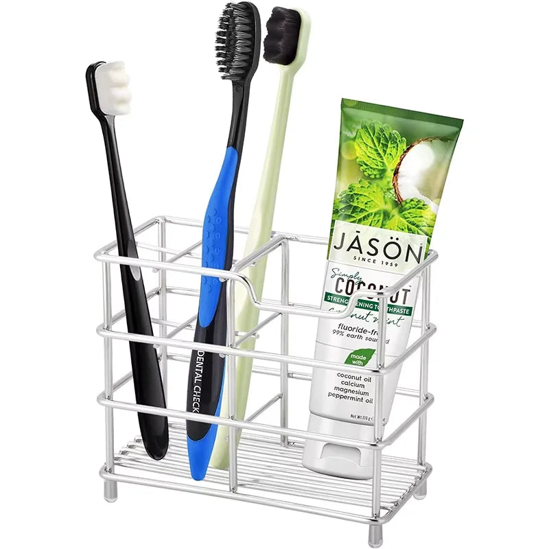 Bathroom Toothbrush Holder 304 Stainless Steel Tooth Brush Holder Toothpaste Holder Stand Bathroom Accessories Organizer