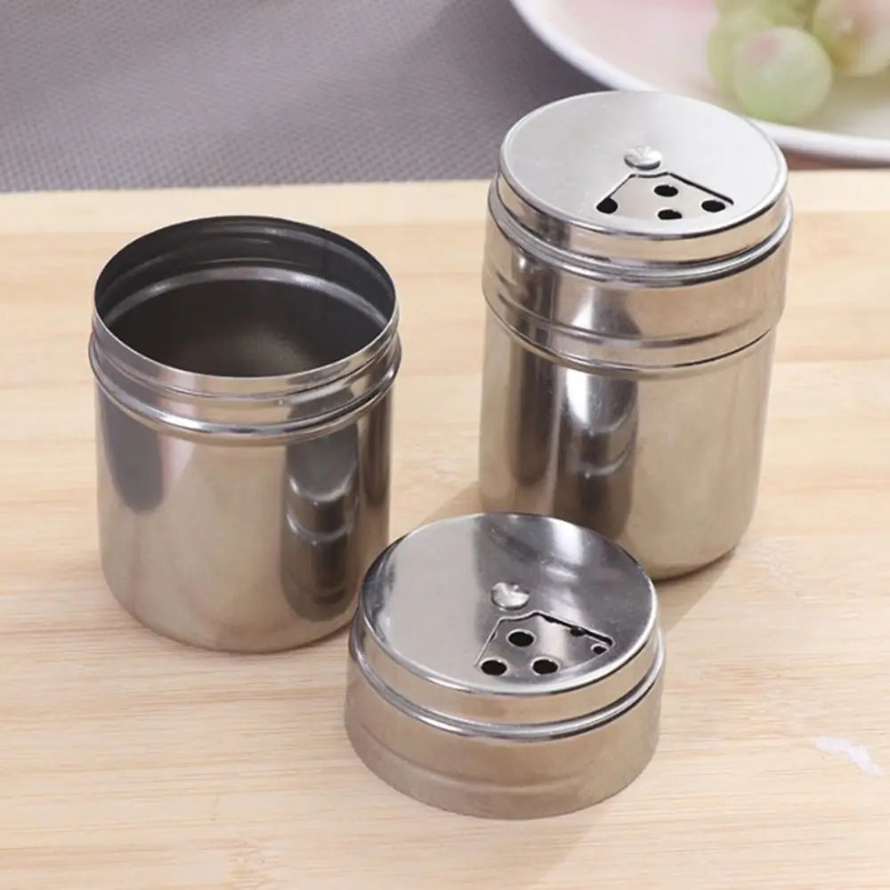 Multi-purpose Stainless Steel Seasoning Jar Salt Sugar Bottle Rotating Cover Kitchen Gadgets Spice Pepper Shaker Spice Jar