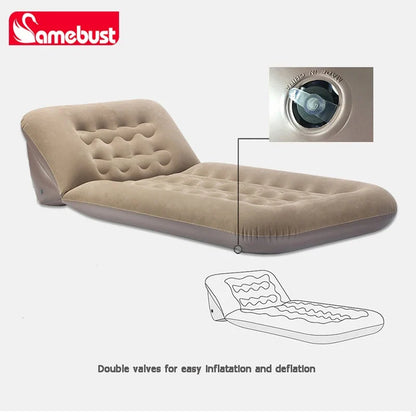CAMEBUST Foldable Interior Air Mattress Inflatable Adjustable Sofa Bed Sleeping Mat for Home And Outdoor Use Brown/Grey
