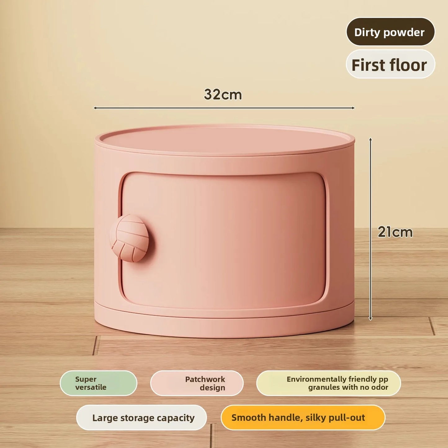 Bedside table Cream wind multi-layer cylindrical bedroom locker Ornament storage cabinet