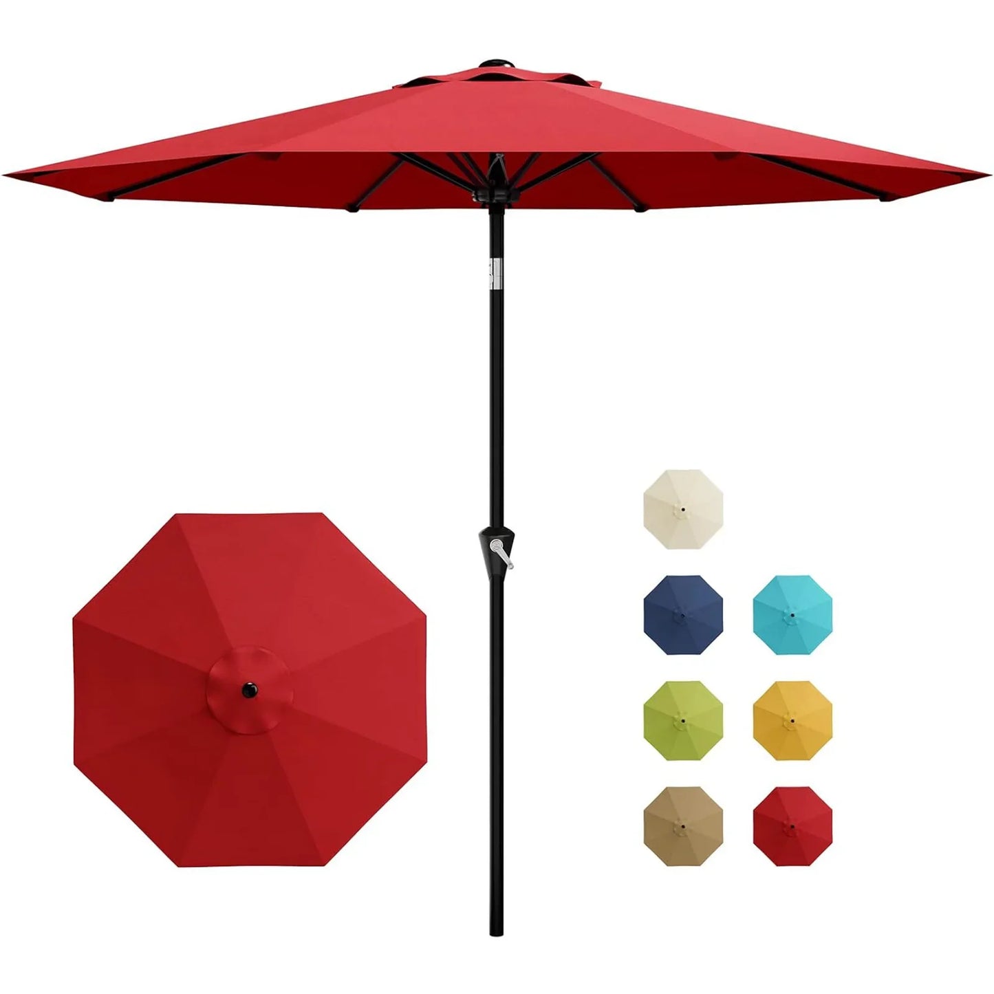 10FT Patio Umbrella Outdoor Table Market Umbrella With Crank Lift & Tilt Sunshade Waterproof For Garden Yard Pool Deck