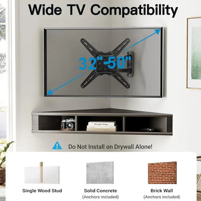 TV Wall Mount 32-55 inch LCD LED Monitor Adjustable TV Wall Bracket Extending Long Arm TV Wall Mount Max VESA 400x400mm