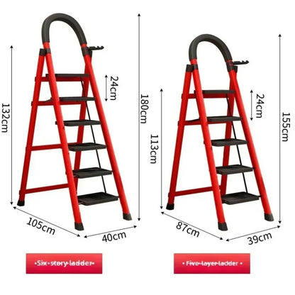 Ladder, zigzag ladder, folding ladder, three four five six step ladder, thickened carbon steel engineering ladder