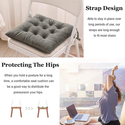 40x40cm Square Seat Cushion Indoor Seat Cushions Pillows with Ties Soft Comfortable Non Slip Chair Mat  for Office Desk YY098