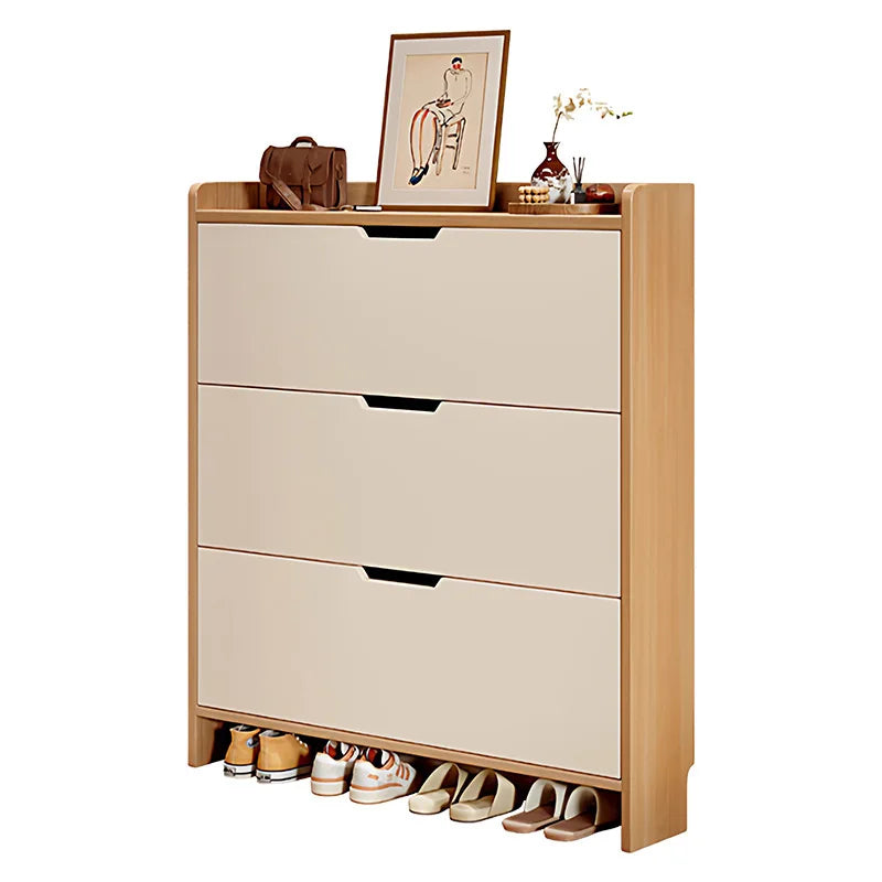 Solid wood ultra-thin flip shoe cabinet, home use, entrance door, foyer storage cabinet, new style wall-mounted shoe rack