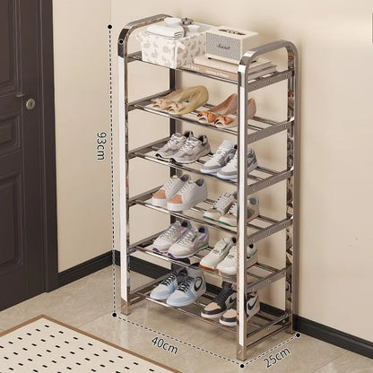 Thickened stainless steel shoe rack, family corridor, student dormitory, rental room, shoe cabinet