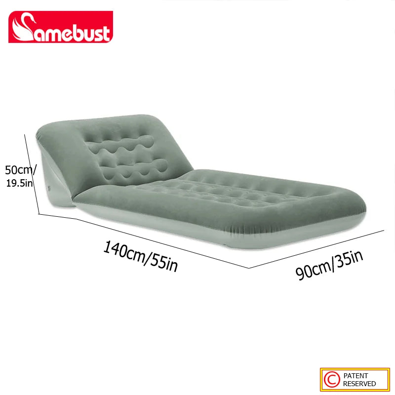 CAMEBUST Interior Air Mattress Foldable Air Mats Inflatable Sleeping Mattress Adjustable Sofa Bed Home&Outdoor use Brown/Grey