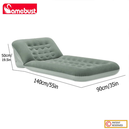 CAMEBUST Interior Air Mattress Foldable Air Mats Inflatable Sleeping Mattress Adjustable Sofa Bed Home&Outdoor use Brown/Grey
