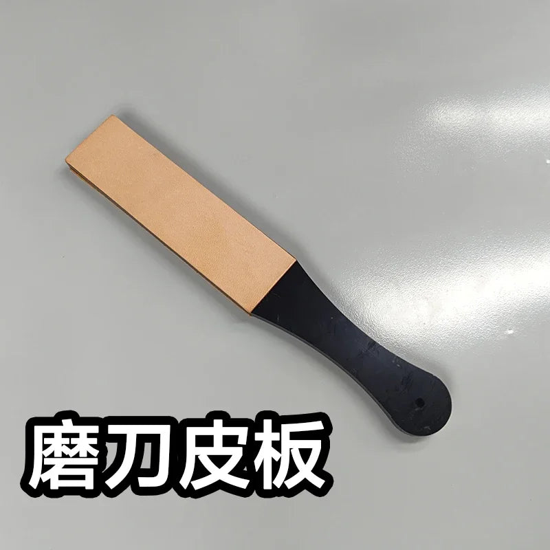 Double Side Leather Strop for Knife Sharpening Stropping Block Kit with Polishing Compound Knife Sharpening Double Side