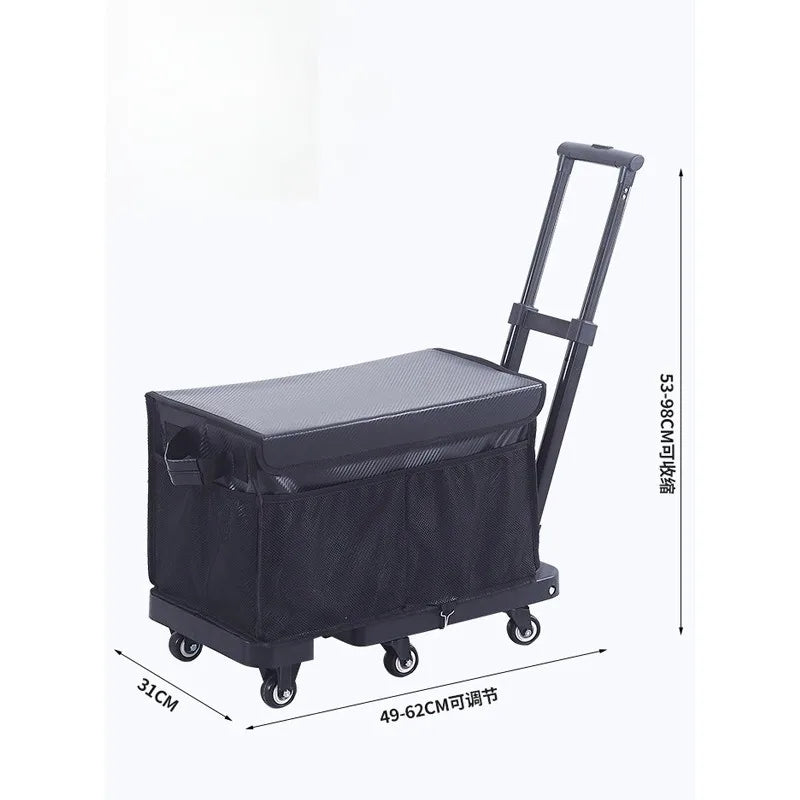 Folding trolley portable pull truck folding moving luggage flatbed cart shopping cart