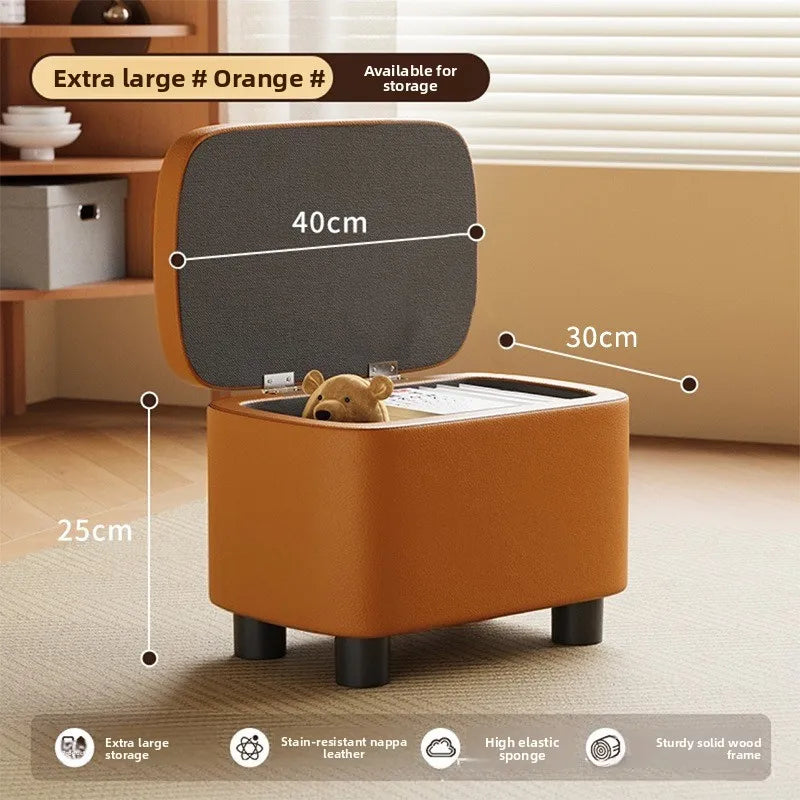 Shoe Cabinets Shoe Stool Upholstered Shoe Bench Storage Ottoman Seat Entryway Hallway Living Room Soft Padded Faux Leather