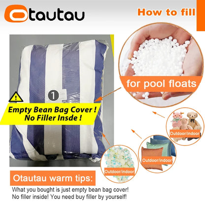 OTAUTAU Outdoor Dual-use Mini Back Rest Bean Bag Cover Beach Pillowsac DD209【No Filler Inside!You Need To Fill It By Yourself !】