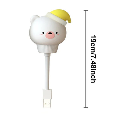 USB Night Light LED Voice Control Cute Cartoon Night Lamp Bear Kitten Remote Control for Baby Kid Bedroom Decor Bedside Lamp