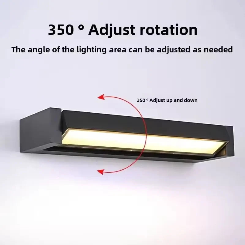 Outdoor Wall Light LED 350Adjustable Angle Waterproof Wall Lamp Aluminium Garden Porch Home Balcony Home Decor Lighting