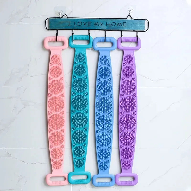 Body Sponge Silicone Brushe Bath Towels Scrubber Rubbing Back Peeling Massage Shower Belt Extended Skin Clean Brushes Bath Brush