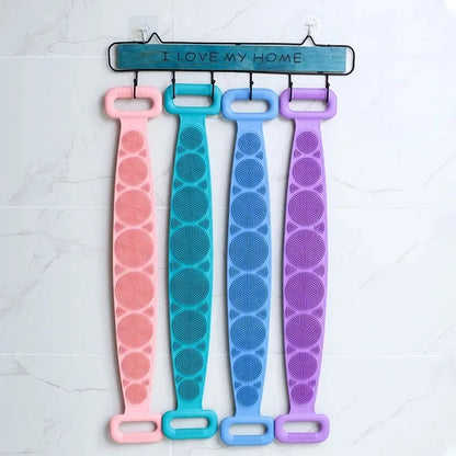 Body Sponge Silicone Brushe Bath Towels Scrubber Rubbing Back Peeling Massage Shower Belt Extended Skin Clean Brushes Bath Brush
