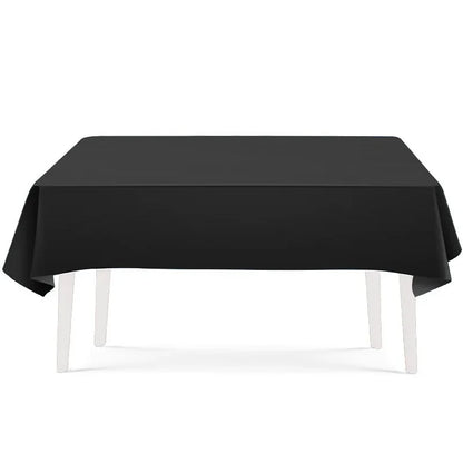 Disposable Tableware Solid Black Theme Birthday Party Paper Napkins Cups Plates Tablecloths Knife Fork Spoon Party Decorations