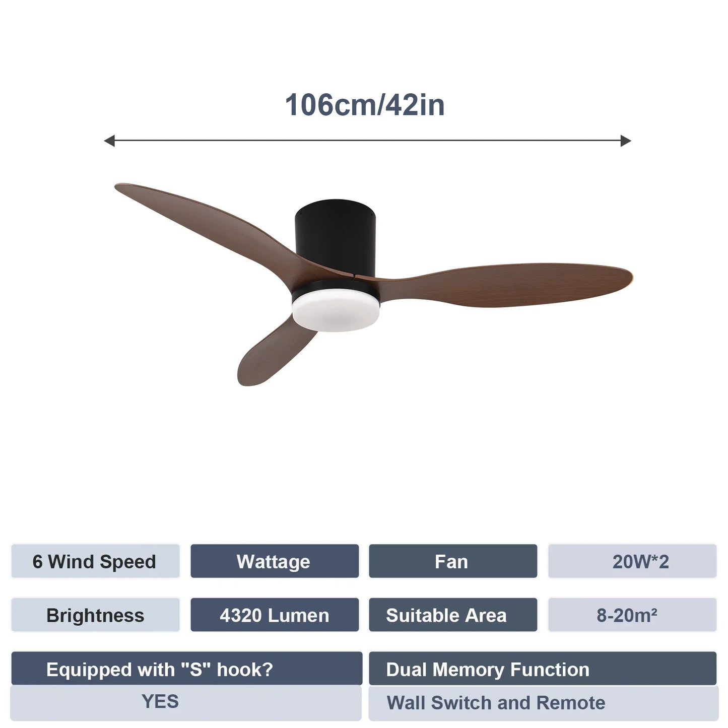 Modern Silent Led Ceiling Fan Lights DC Motor 6 Speeds Timing Fans Loft Remote Control Fan With Lights Bedroom Dining Room