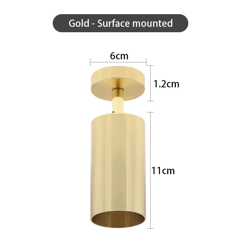 Surface Mounted 360° Rotatable White Black Gold Copper LED Ceiling Track Downlight 6W GU10 Bulb Replaceable Wall Spot Light