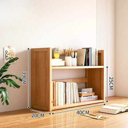 Household Goods Simple Desktop Bookshelf Dormitory Multi-layer Storage Rack Home Student DeskSolid Wood With Extraction Rack