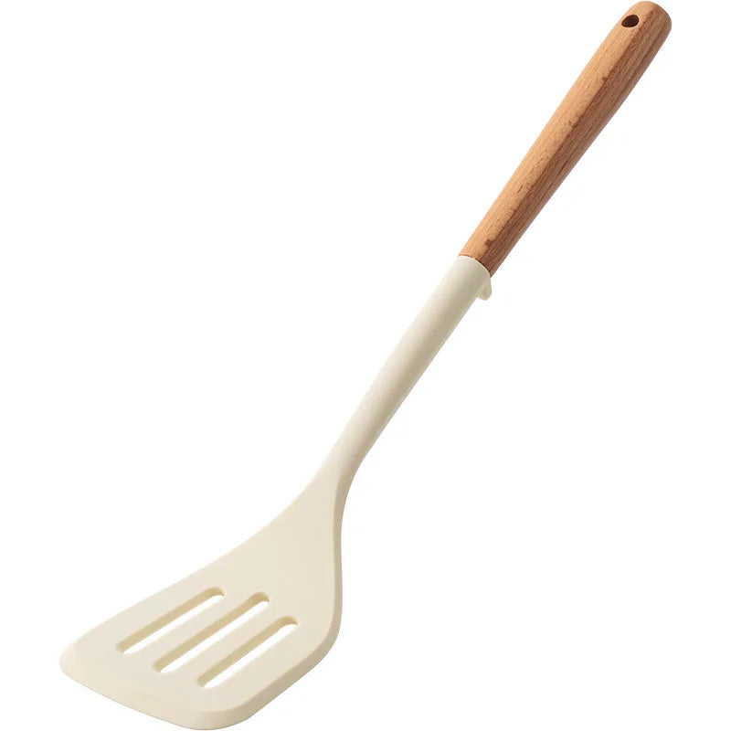 NEW Silicone Spatula Non Stick Pan Wooden Handle Silicone Vegetable Heat-resistant Silicone Cooking Spatula Spoon Kitchen tool
