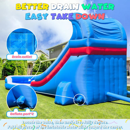 Water Slide Grade Inflatable Water Slide Outdoor Indoor, Birthday Party Inflatable Grade Water Slide Swimming Pool,  Slide Park
