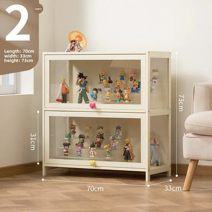 Figure Lego Display Cabinet Household Cream Wind Dustproof Acrylic Transparent Model Toy Blind Box Display Cabinet