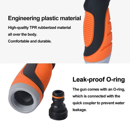 High Pressure Water Gun Thumb Control Water Hose Nozzle Sprayer 10 Modes Garden Sprinkler for Heavy Duty Washing Garden Watering