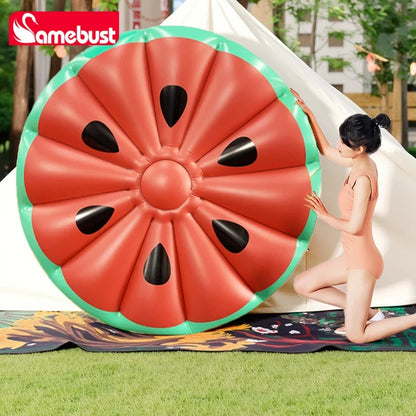 Camebust Water Inflatable Floating Row, Swimming Pool Outdoor Inflatable Floating Air Mattress, Large Round Watermelon Air Float