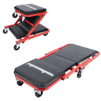 Dual-purpose foldable repair car reclining board repair stool Z-type repair car board repair work stool Auto repair beauty stool