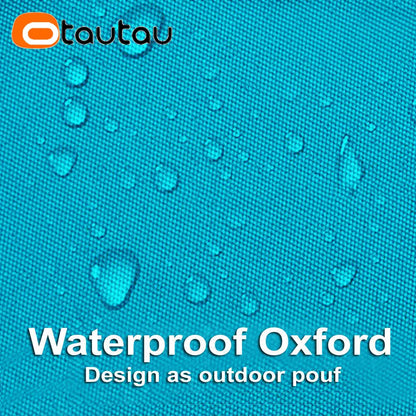 OTAUTAU 2-seat Outdoor Bean Bag Pouf Cover No Filler Waterproof Beach Garden Camp Chaise Lounge Sofa Bed Swimming Pool Puff Sac