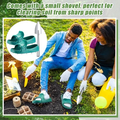 2 Pcs Lawn Aerator Shoes No Assembly Required with Heavy Duty Spikes Adjustable Lawn Spike Shoes for Grass Aerating Durable Met