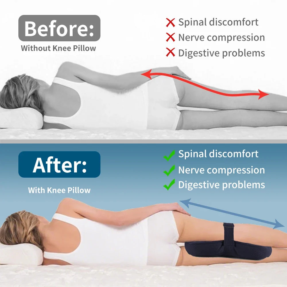 1 Piece Knee Pillow Ergonomic Side Pillow For Side Sleepers Back Legs Hips Joints Pregnancy Sciatic Neuralgia  Relief