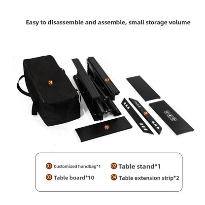 Portable Foldable Aluminum Camping Table Expandable IGT Modular Unit Outdoor Picnic Grill Kitchen Lightweight Folding Table