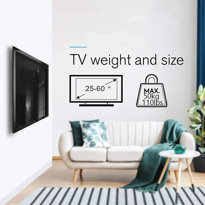 BEISHI Universal TV Wall Mount Bracket for Most 25-60 Inch LED Plasma TV Mount up to VESA 400x400mm and 110 LBS Loading Capacity