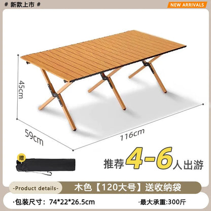 Portable Wooden Picnic Table Lightweight Compact Outdoor Folding Camping Table Camping Picnics Backyard Parties Beach Trips