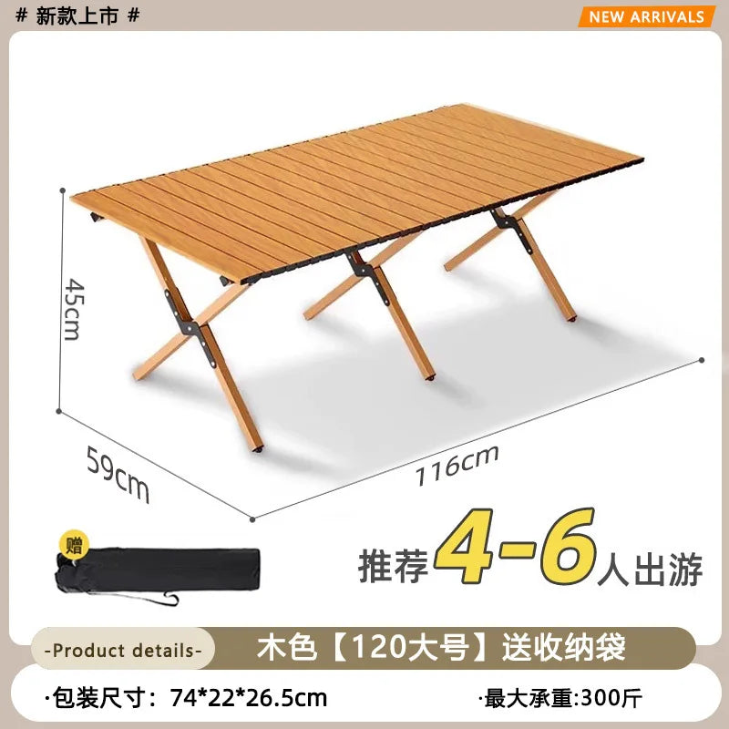 Portable Wooden Picnic Table Outdoor Folding Camping Table Lightweight Compact Camping Picnics Backyard Parties Beach Trips