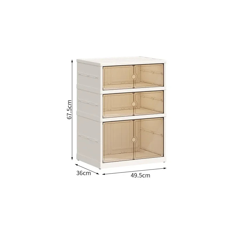 Household Goods Home Dust-proof  No Installation Foldable Transparent Folding Shoe Box, Large Capacity Shoe Storage Box