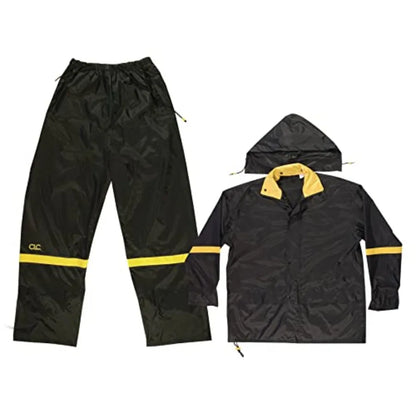 mens Heavy Duty Nylon 3 Pcs Rain Suit Black X- US
