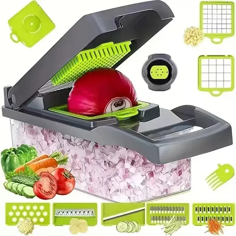 16pcs Multifunctional Vegetable Chopper Handle Food Grater Vegetable Slicer Dicer Kitchen Cutter Egg Liquid Separator Peeler