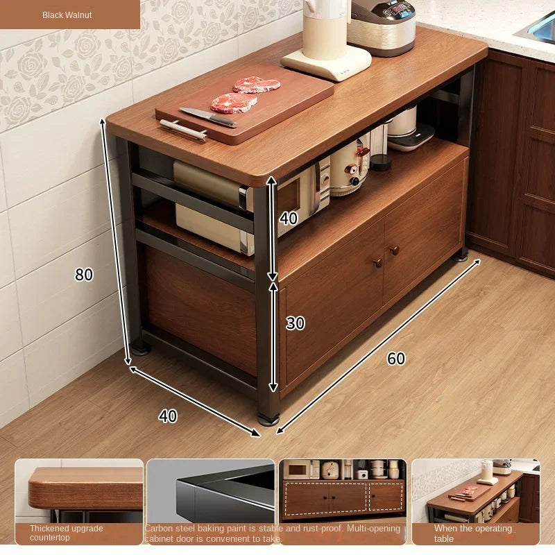 Multifunctional kitchen storage rack, sideboard cabinet, floor-standing wall table, workbench, cookware and bowl storage cabinet