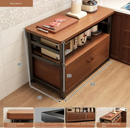 Multifunctional kitchen storage rack, sideboard cabinet, floor-standing wall table, workbench, cookware and bowl storage cabinet
